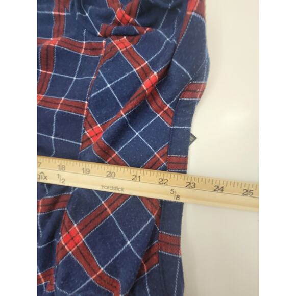 Alter Ego Womens Blue Red Plaid Ruffled Long Sleeve Button-Down Shirt Medium - Picture 9 of 10